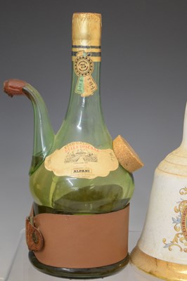 Lot 812 - Three Bells whisky decanters, a selection of miniatures and liquors, etc
