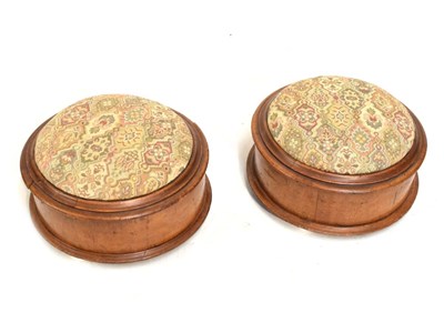 Lot 546 - Pair of Victorian mahogany circular footstools