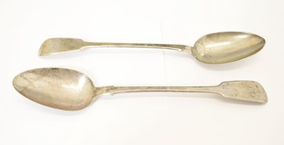 Lot 212 - Pair of William IV Fiddle pattern basting spoons