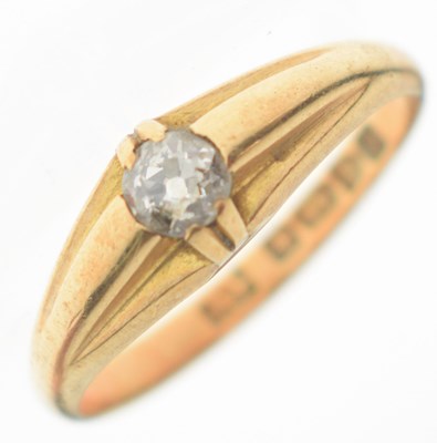 Lot 40 - 18ct gold diamond single stone ring and 9ct gold cased watch