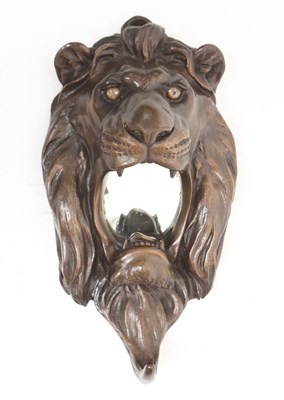 Lot 255 - Japanese Meiji period lion mask wall mirror