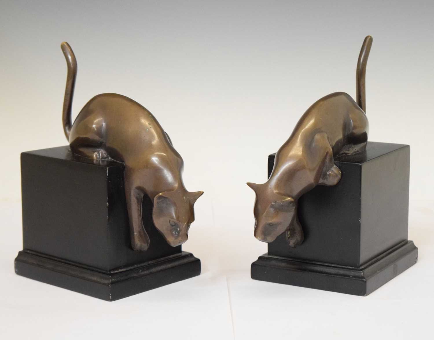 Lot 339 - Pair of bronzed 'big cat' bookends