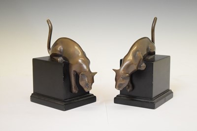Lot 339 - Pair of bronzed 'big cat' bookends