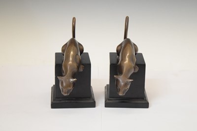 Lot 339 - Pair of bronzed 'big cat' bookends
