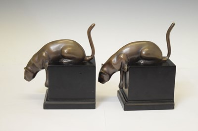 Lot 339 - Pair of bronzed 'big cat' bookends