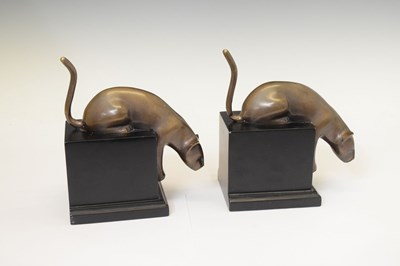 Lot 339 - Pair of bronzed 'big cat' bookends