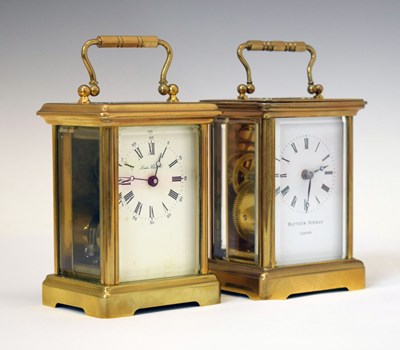 Lot 472 - Matthew Norman of London, gilt metal cased carriage timepiece and one other