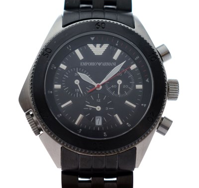 Lot 104 - Emporio Armani  - Gentleman's chronograph stainless steel wristwatch