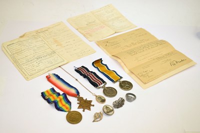 Lot 508 - First World War British medal group awarded to Corporal Albert Rogers