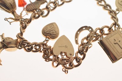Lot 72 - 9ct gold curb link charm bracelet