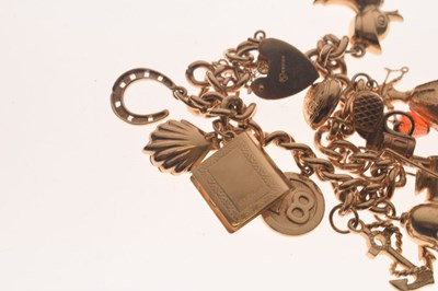 Lot 72 - 9ct gold curb link charm bracelet