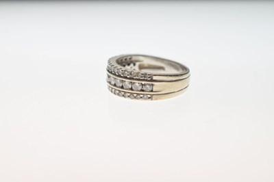 Lot 12 - Diamond three-row dress ring