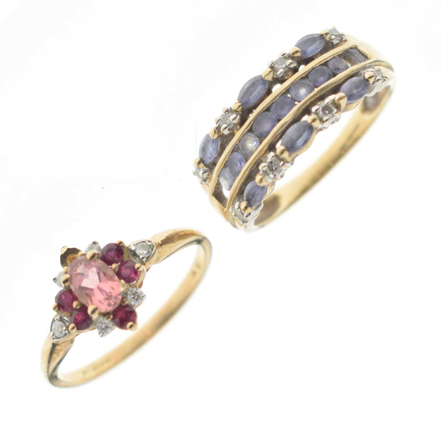 Lot 23 - Two 9ct gold dress ring