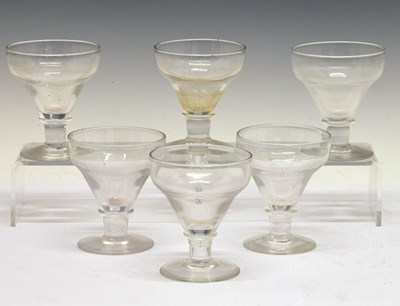 Lot 50 - Set of six 18th century wine glasses