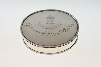 Lot 113 - Edward VII silver Livery Company box of oval form