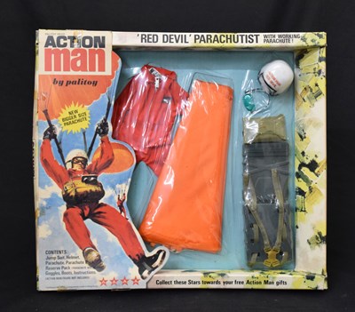 Lot 443 - Palitoy Action Man 1970s carded ‘Red Devil’ Parachutist