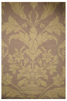 Lot 590 - Pair of pale mauve printed curtains