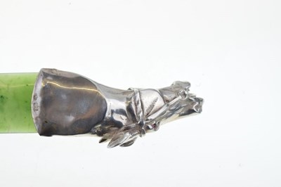 Lot 123 - Russian Interest - 'Feodor Ivanovich Ruckert' - silver and nephrite jade letter opener