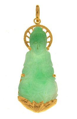 Lot 40 - Carved jade Buddha