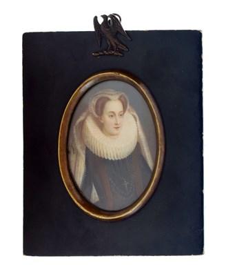 Lot 514 - 19th century oval portrait miniature of Mary Stuart