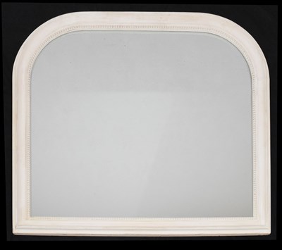 Lot 500 - White painted arched overmantel mirror