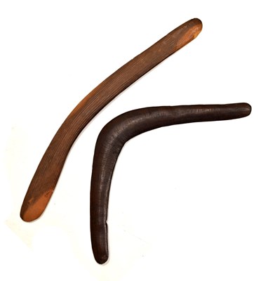 Lot 145 - Two Australian Aboriginal chip-carved hardwood boomerangs