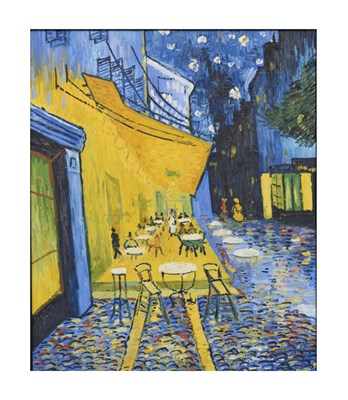 Lot 652 - After Vincent Van Gogh - Oil on canvas - Café Terrace at Night