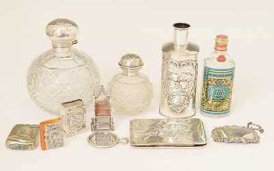 Lot 146 - Group of silver to include two silver-topped bottles with embossed 'Reynolds angels' decoration, etc