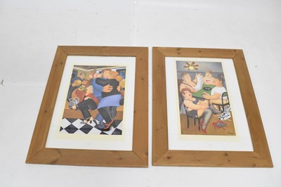 Lot 628 - Beryl Cook (1926-2008) - Pair of signed prints - 'Strip Poker' and 'Shall we Dance'