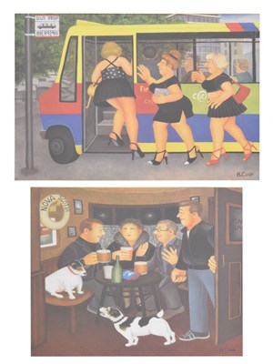 Lot 641 - Beryl Cook (1926-2008) - Two signed prints - 'The Bus Stop' and ‘In The Snig’