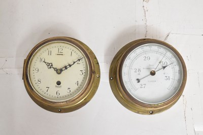 Lot 731 - Mercer brass cased ships quartz clock