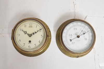 Lot 731 - Mercer brass cased ships quartz clock