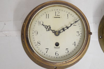 Lot 731 - Mercer brass cased ships quartz clock