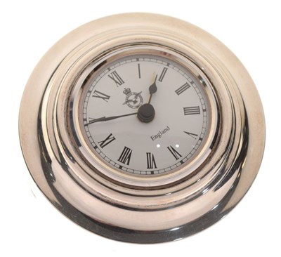 Lot 362 - Silver mounted circular desk clock