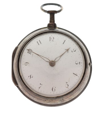 Lot 127 - Napoleonic War Interest - George III silver pair cased open faced pocket watch