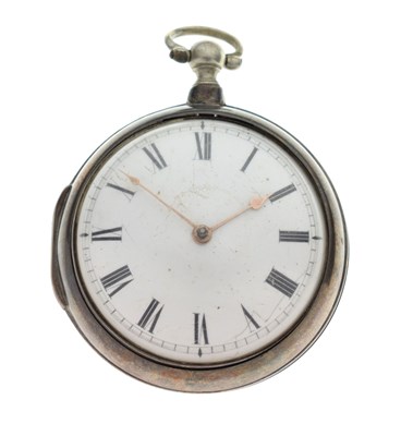 Lot 131 - George III silver pair cased pocket watch, John Rayment, London