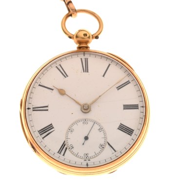 Lot 204 - Edwardian 18ct open faced pocket watch, H. Fowle, Red Hill