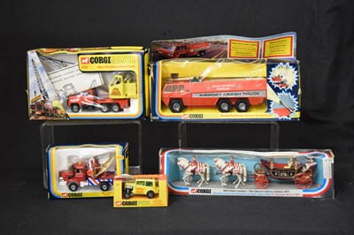 Lot 462 - Corgi Major - Three boxed diecast model vehicles and two other