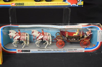 Lot 462 - Corgi Major - Three boxed diecast model vehicles and two other