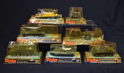 Lot 457 - Dinky Toys - Group of seven diecast model military vehicles