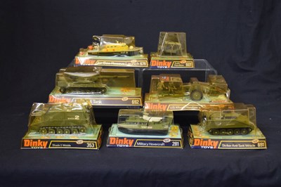 Lot 457 - Dinky Toys - Group of seven diecast model military vehicles