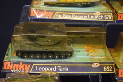 Lot 457 - Dinky Toys - Group of seven diecast model military vehicles