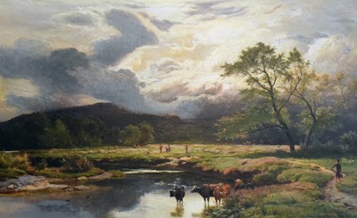 Lot 306 - Sidney Richard Percy (1821-1886) - Oil on canvas - 'Approaching Storm'