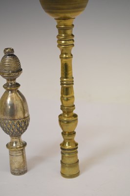 Lot 312 - Three Friendly Society brass staff heads