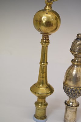 Lot 312 - Three Friendly Society brass staff heads