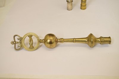 Lot 312 - Three Friendly Society brass staff heads