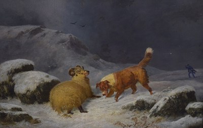 Lot 662 - Follower of Robert Henry Roe (1822–1905) - Oil on panel - Sheep and dog