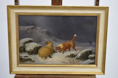 Lot 662 - Follower of Robert Henry Roe (1822–1905) - Oil on panel - Sheep and dog