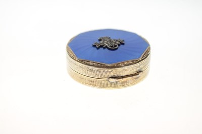 Lot 151 - Silver and blue enamel patch/pill box