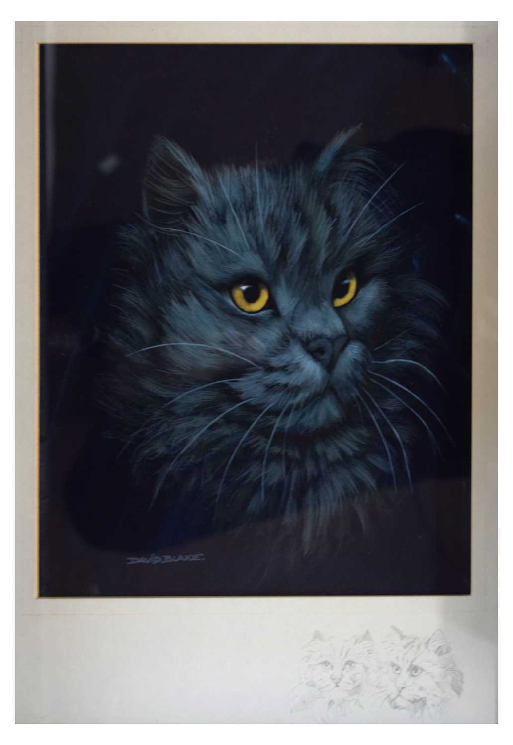 Lot 664 - David Blake (Bristol Savages) - Watercolour/Gouache - Study of a cat